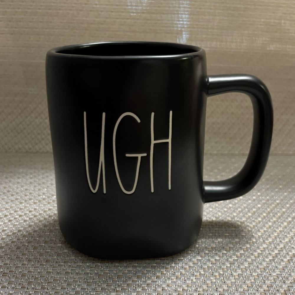 Rae Dunn Matte Black UGH Mug